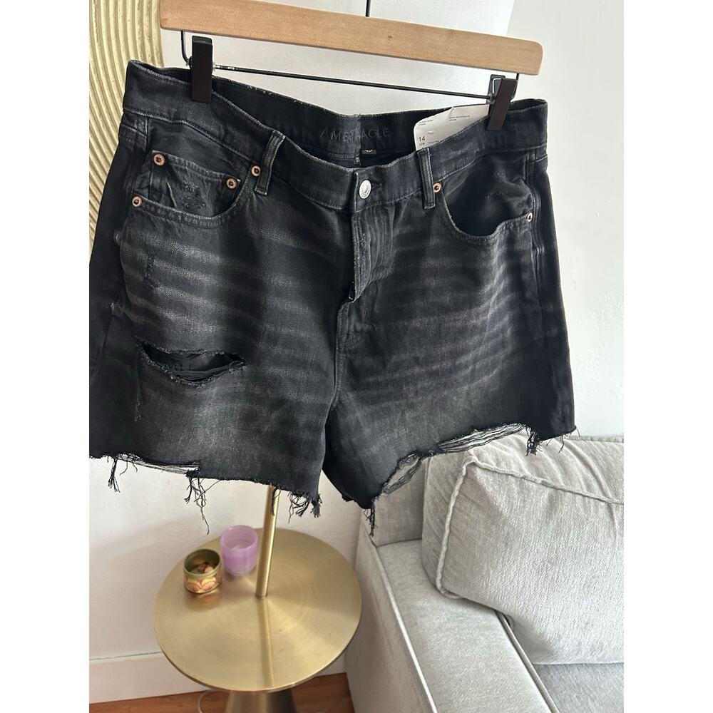 American Eagle Black distressed Relaxed shorts Size 14 Western Festival Cowgirl